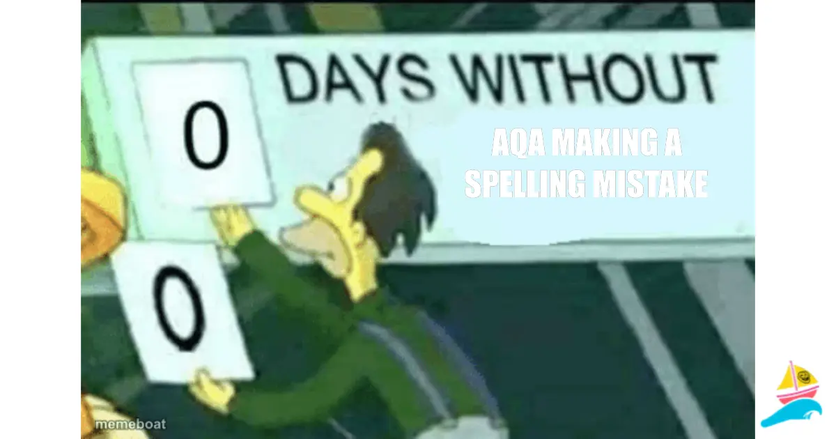 AQA Making a spelling mistake