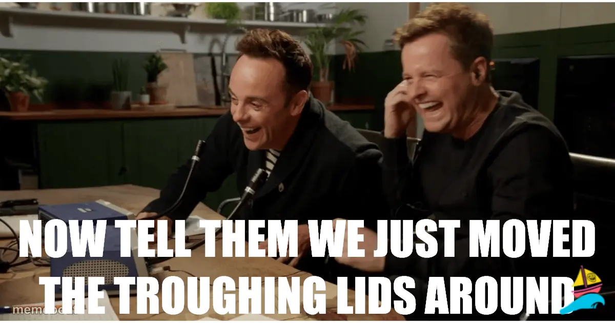 Now tell them we just moved the troughing lids around