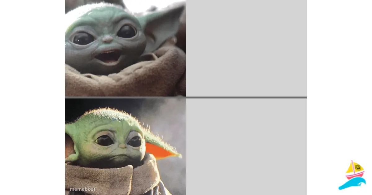 Baby Yoda v3 (Happy → Sad) meme