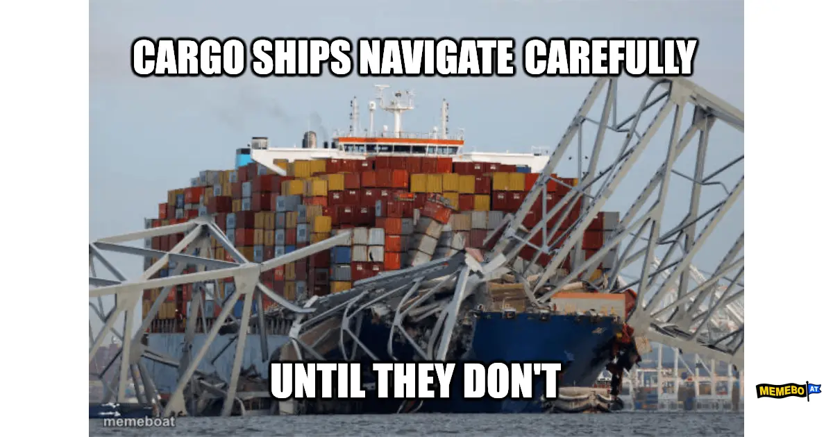 Cargo ships navigate carefully