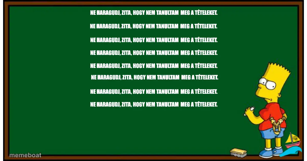 Ne haragudj, Zita, hogy nem tanultam meg a tételeket.