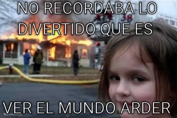 Burning House Girl meme created by the community