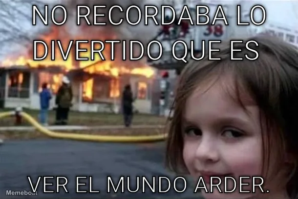 Burning House Girl meme created by the community