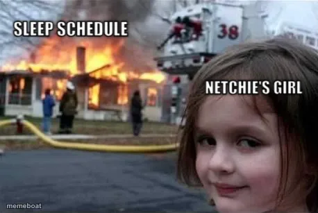Burning House Girl meme created by the community