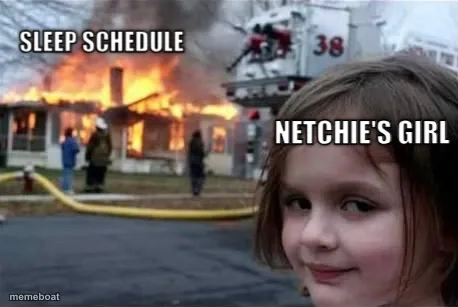 Burning House Girl meme created by the community