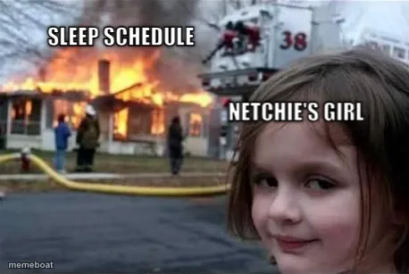 Burning House Girl meme created by the community