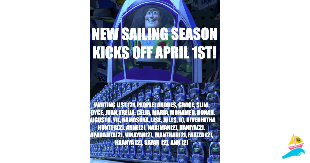 New sailing season kicks off April 1st!