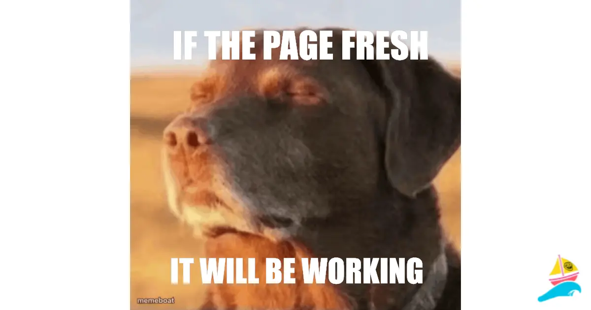 If the page fresh