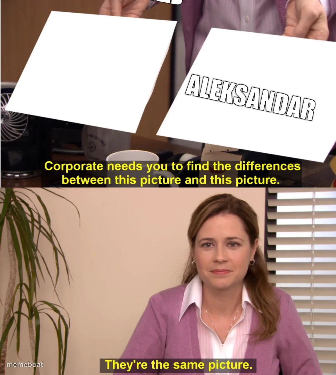corporate wants you to find the difference meme created by the community