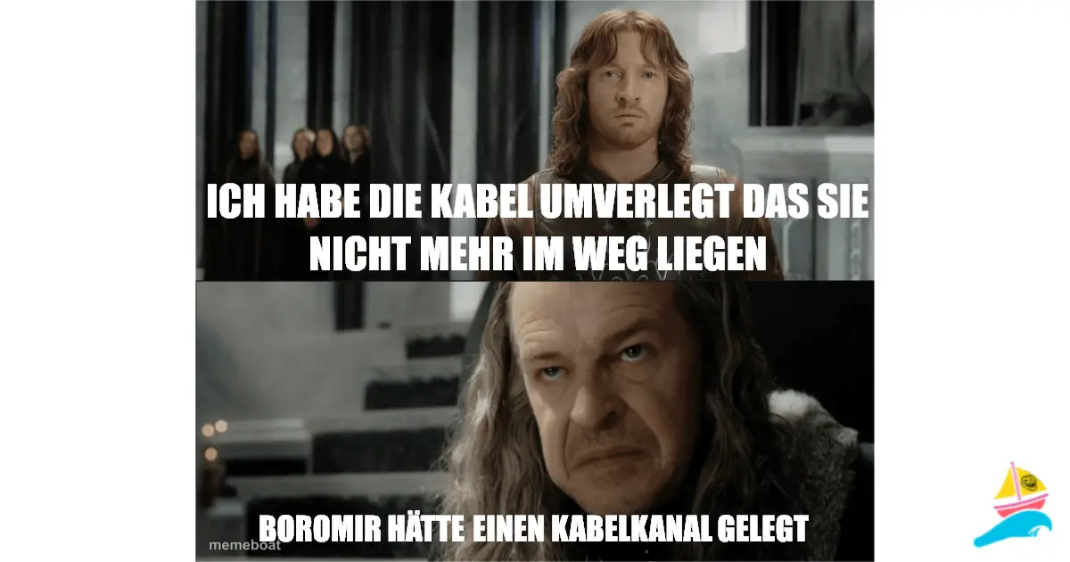 Ich habe die Kabel umverlegt das sie nicht mehr im Weg lieg…