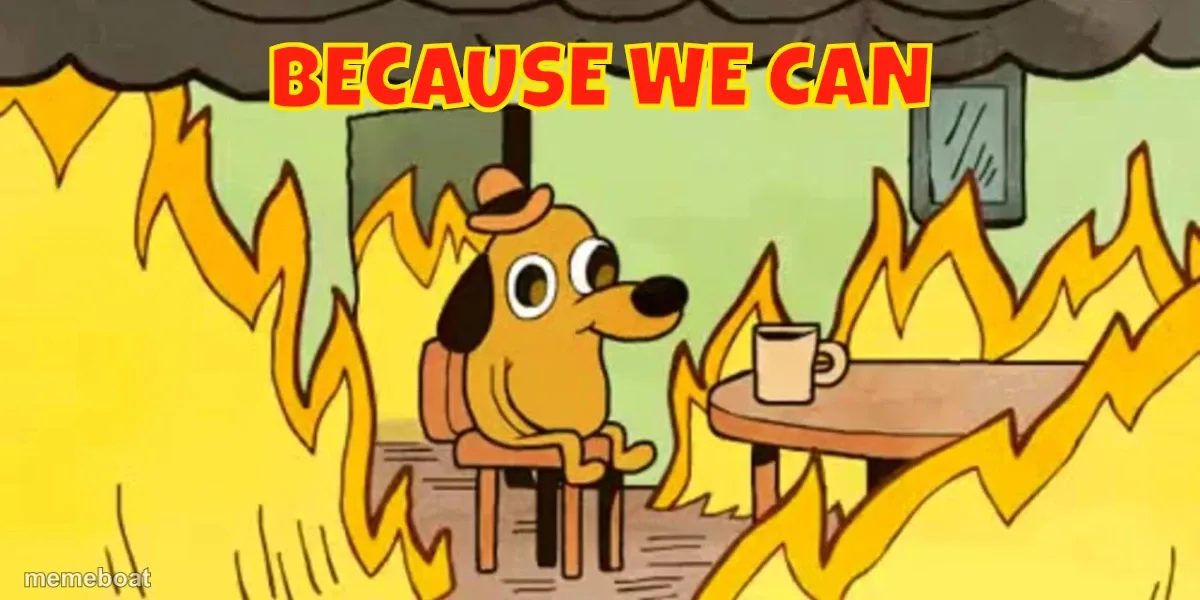 Dog on fire meme created by the community