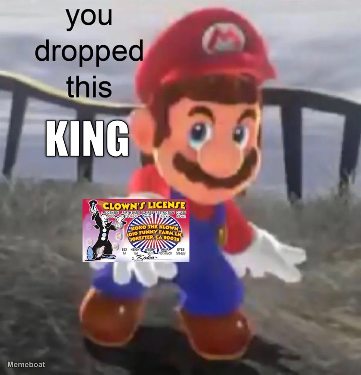 You Dropped This Clown License meme created by the community