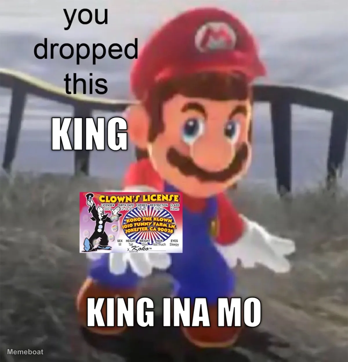 You Dropped This Clown License meme created by the community