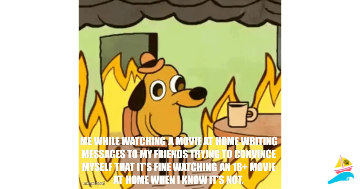 Me while watching a movie at home writing messages to my fr…