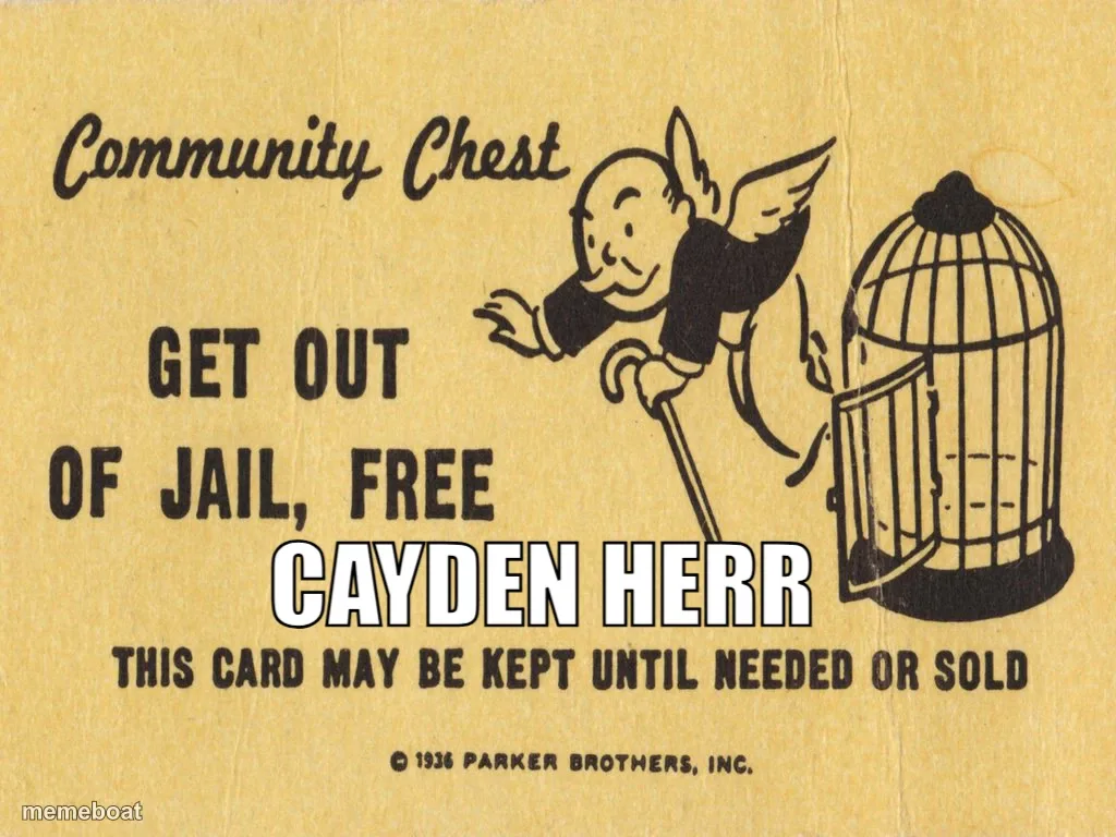 Get out of jail free card Monopoly meme created by the community