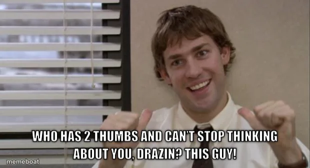 Jim Halpert Double Thumbs Up meme created by the community