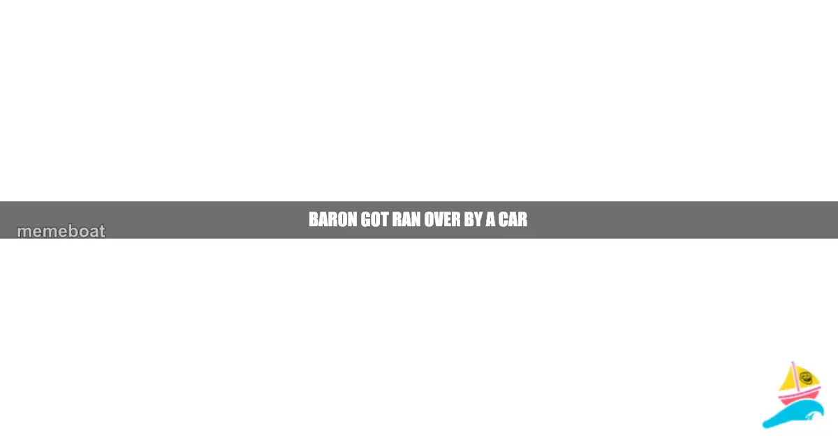 Baron got ran over by a car