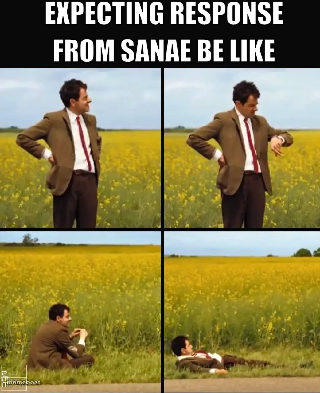 EXPECTING RESPONSE FROM SANAE BE LIKE