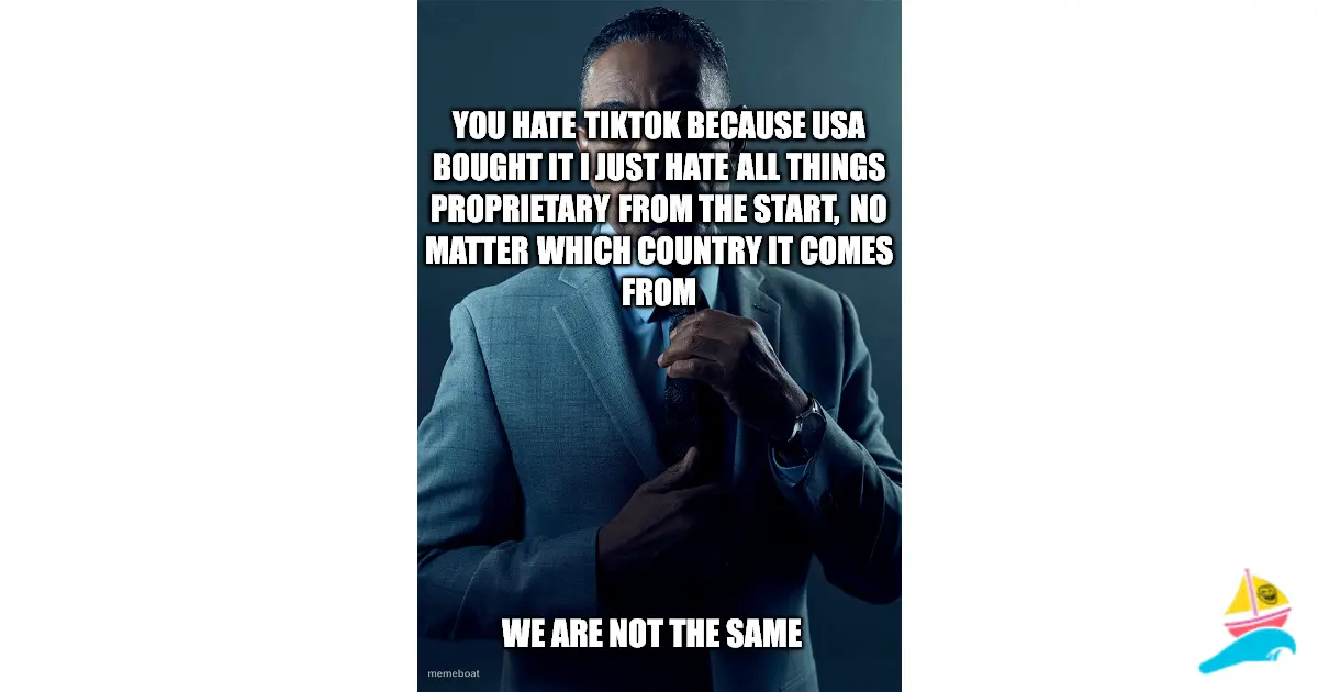 you hate tiktok because USA bought it I just hate all thing…