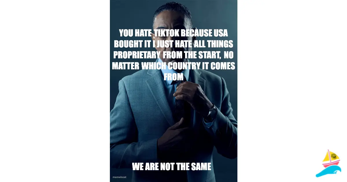 you hate tiktok because USA bought it I just hate all thing…