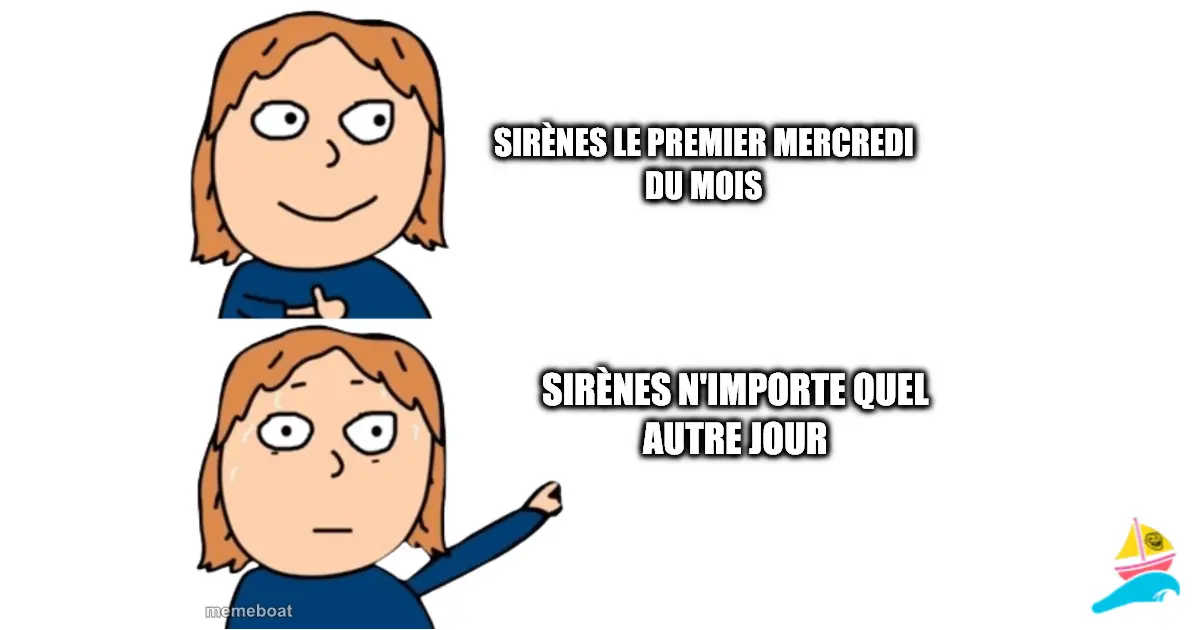 Sirènes le premier mercredi du mois
