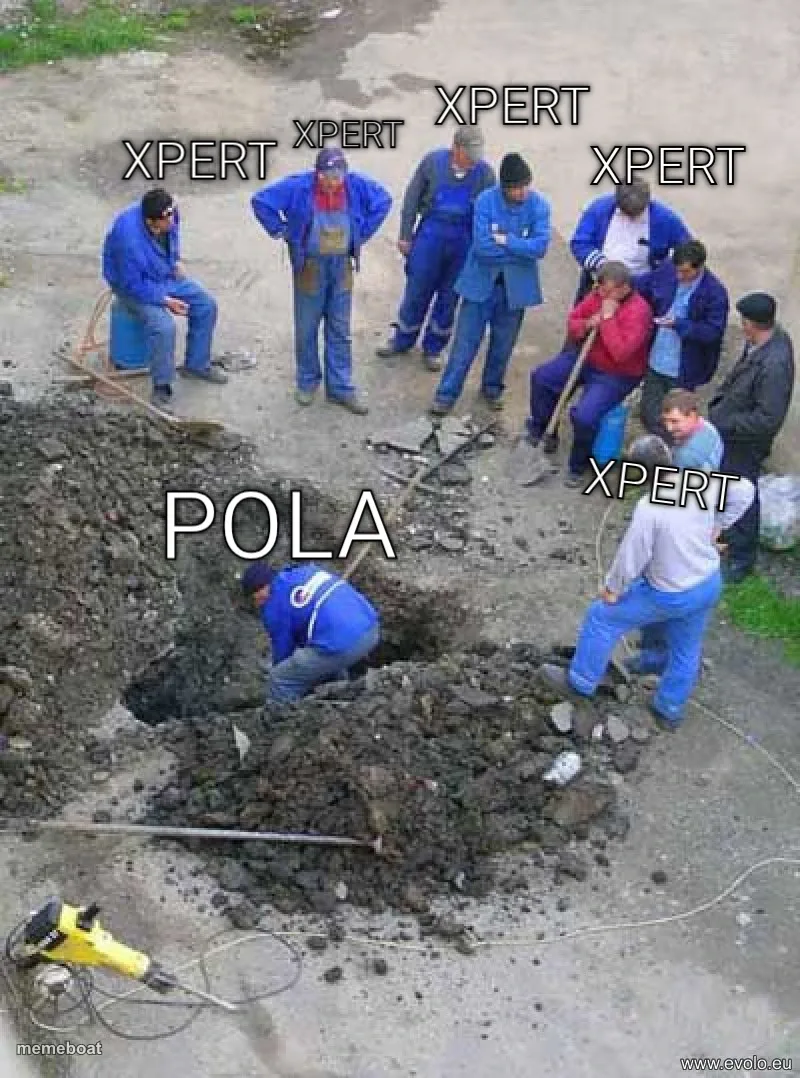 One Guy Digging Everyone Watching meme created by the community
