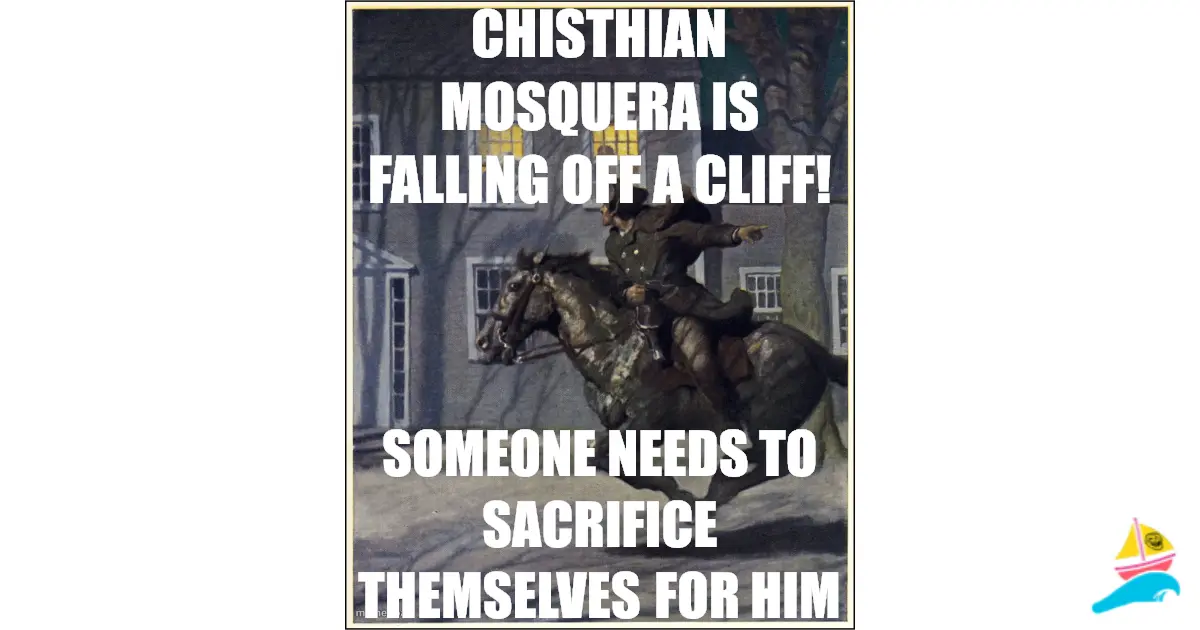 Chisthian Mosquera is falling off a cliff!
