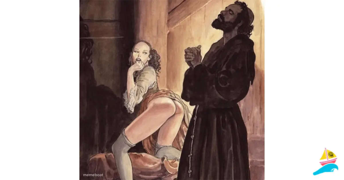 Priest tempted by girl meme