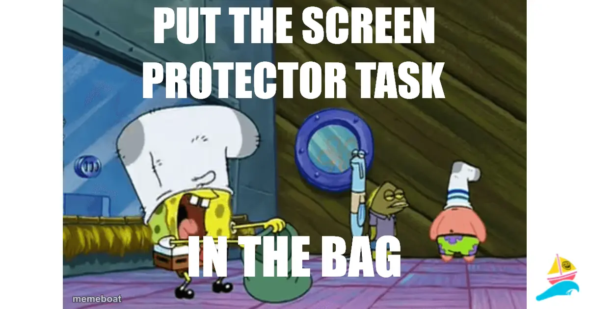 Put the screen protector task