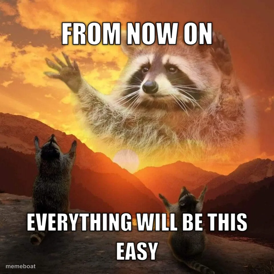 racoon praise meme created by the community