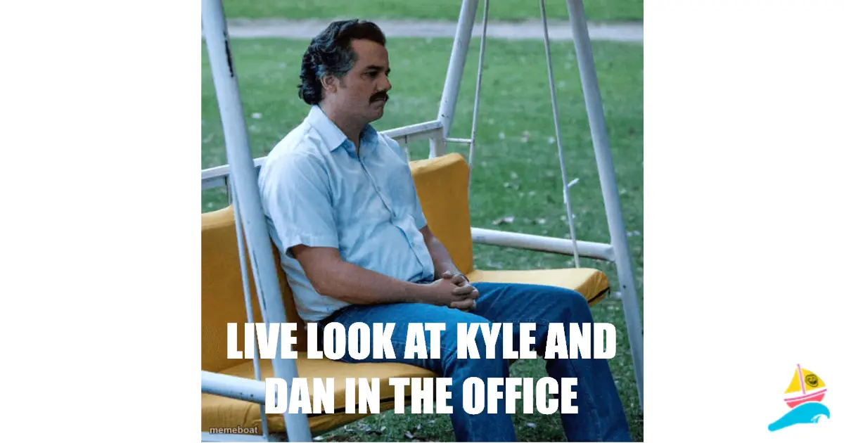 Live look at Kyle and Dan in the office