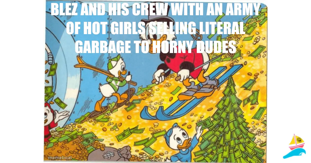 Blez and his crew with an army of hot girls selling literal…