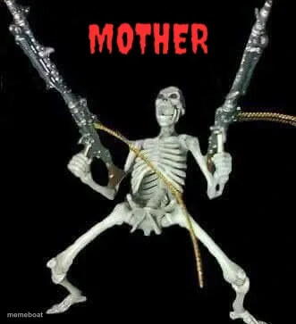 skeleton with guns meme meme created by the community