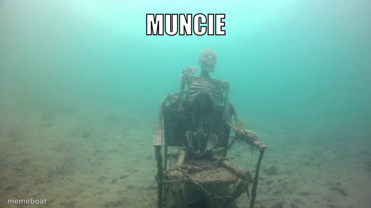 skeleton underwater meme created by the community