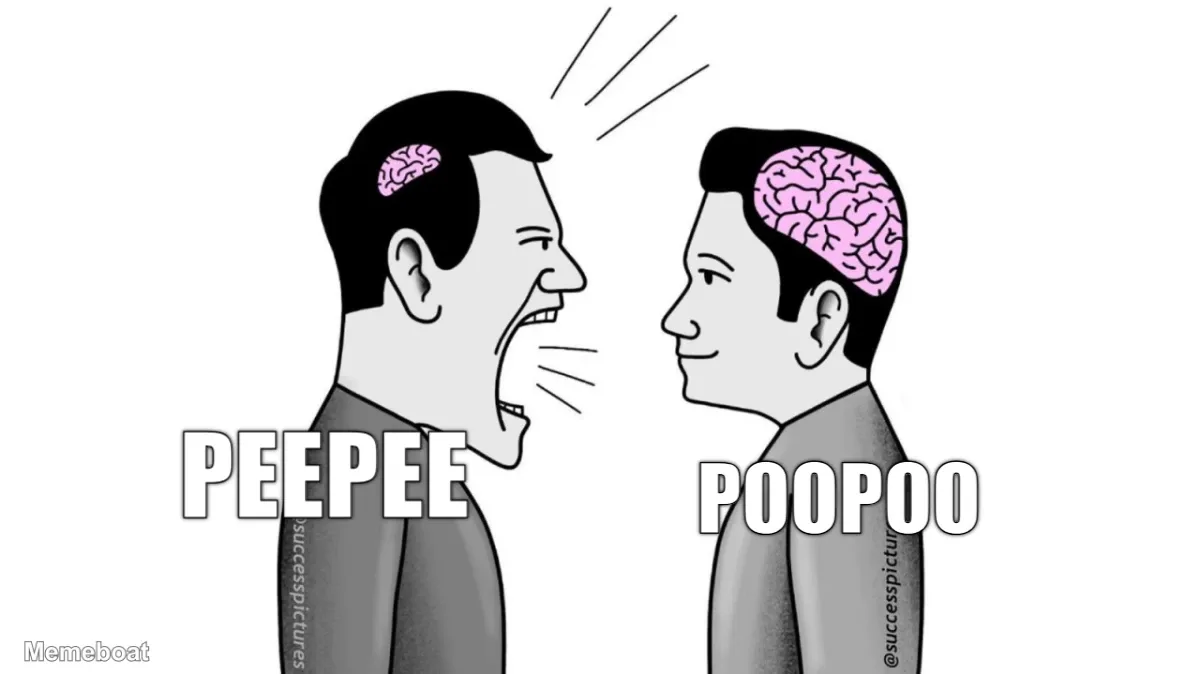 small brain yelling at big brain meme created by the community