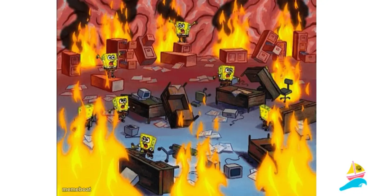 spongebob fire meme