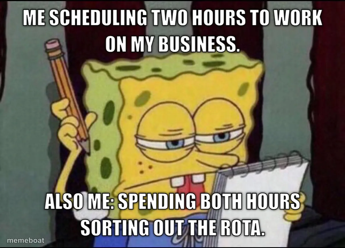 Spongebob Tired Writing meme created by the community