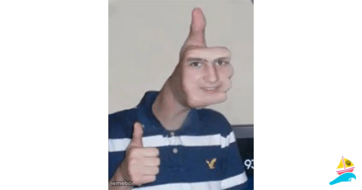 Thumbs up face meme