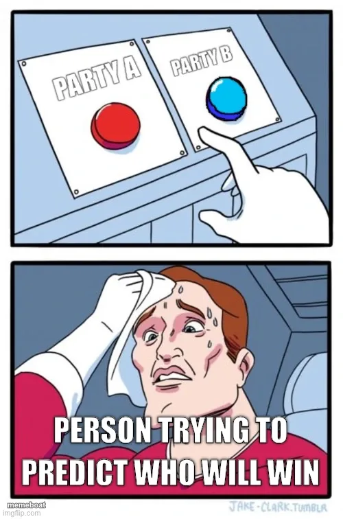 Two Buttons Sweating Guy meme created by the community