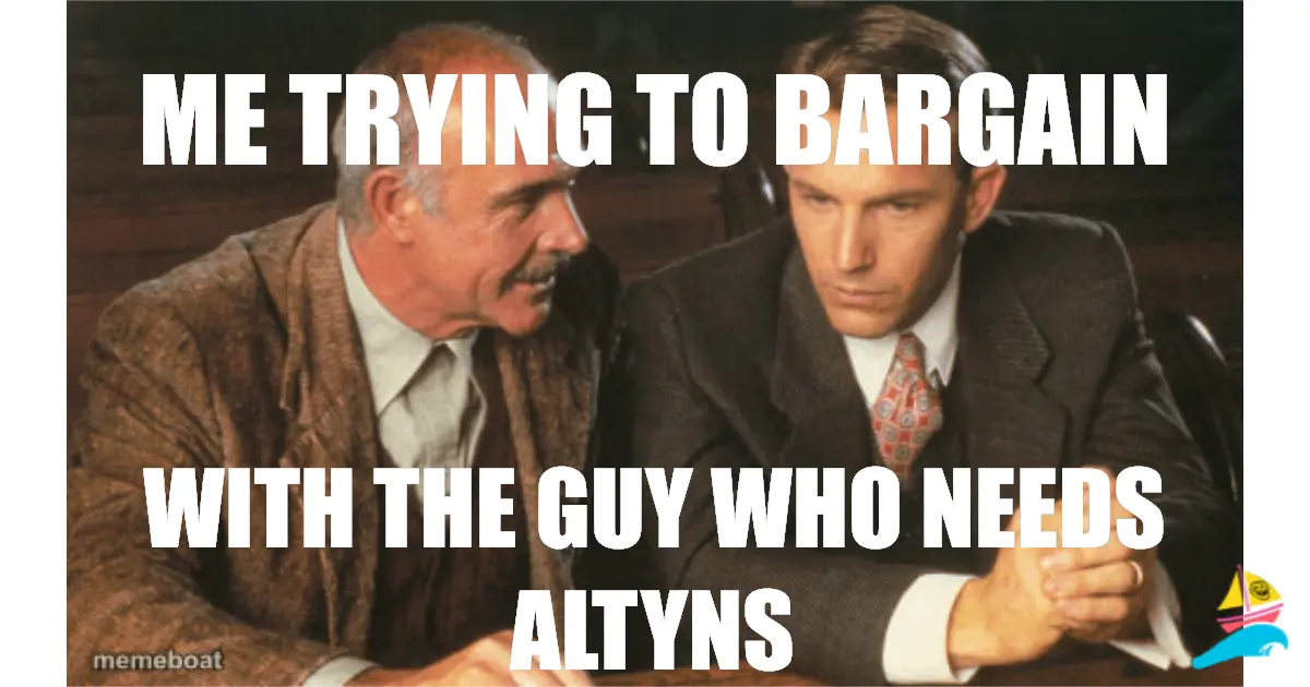 me trying to bargain