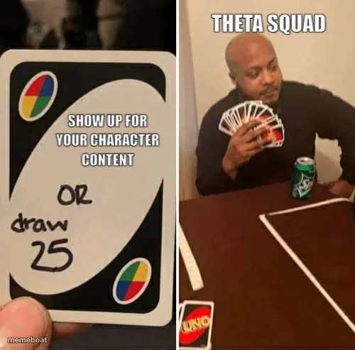 Show up for your character content