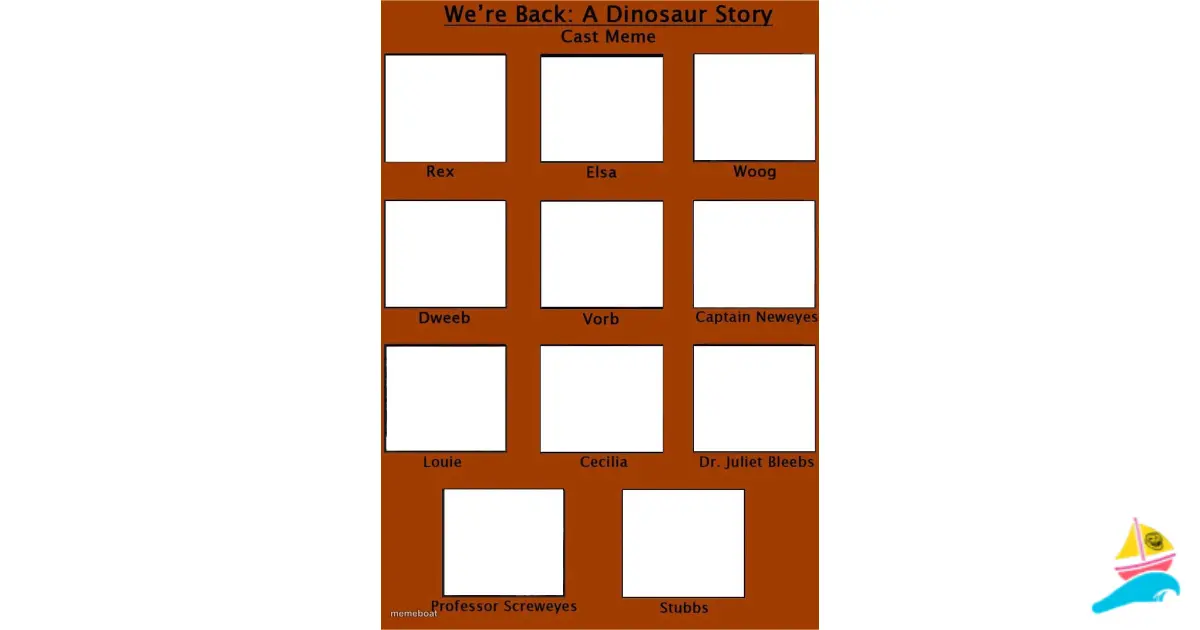 We're Back: A Dinosaur Story Cast Meme meme