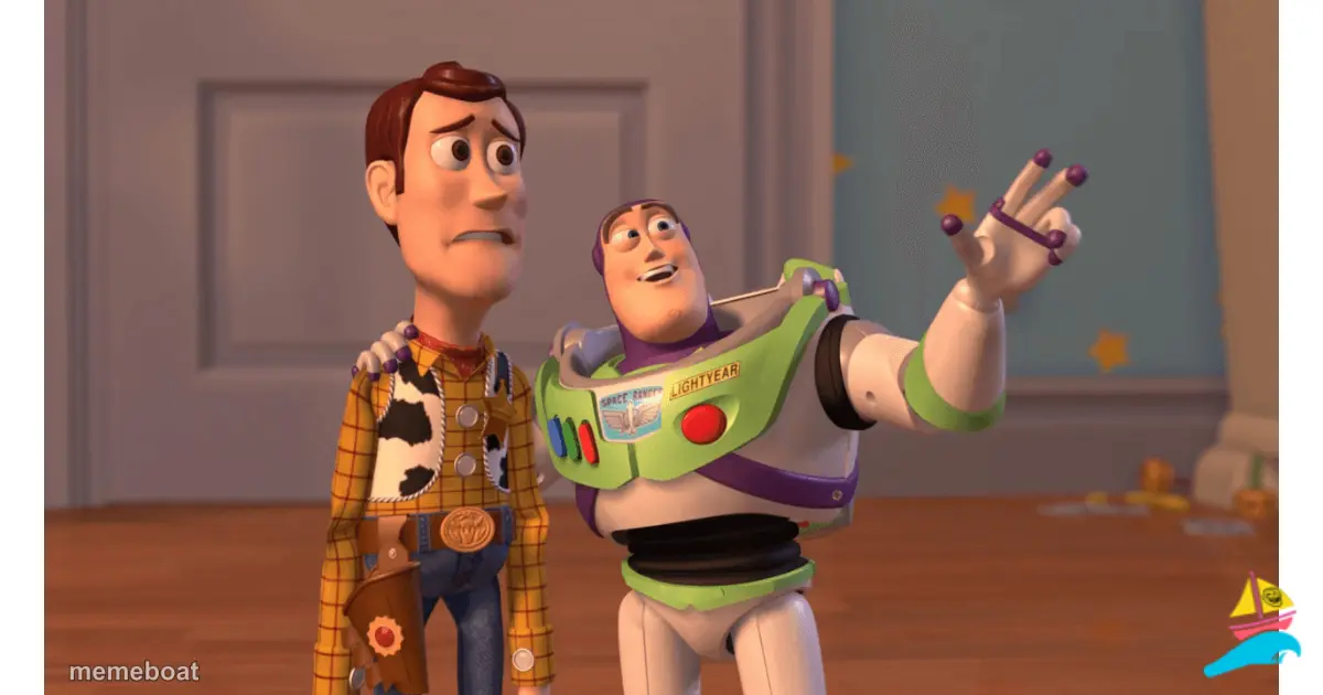 Woody and Buzz Lightyear Everywhere Widescreen meme